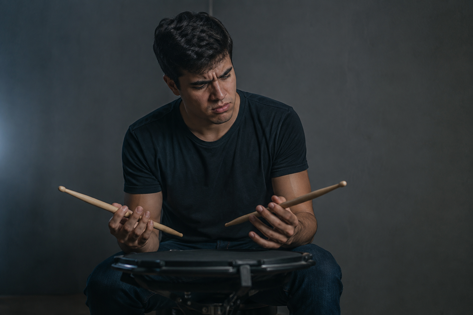 Antes do curso — baterista travado